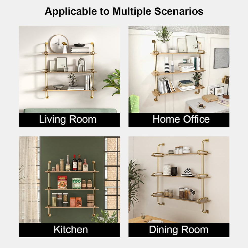 HMR - Luxury 3-Tier 39" Floating Shelves Wall Shelf