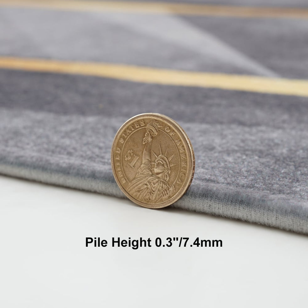 HMR - 2-Pieces Modern Gold Washable Kitchen Runner Mats Non-slip Anti Fatigue Kitchen Rug Set