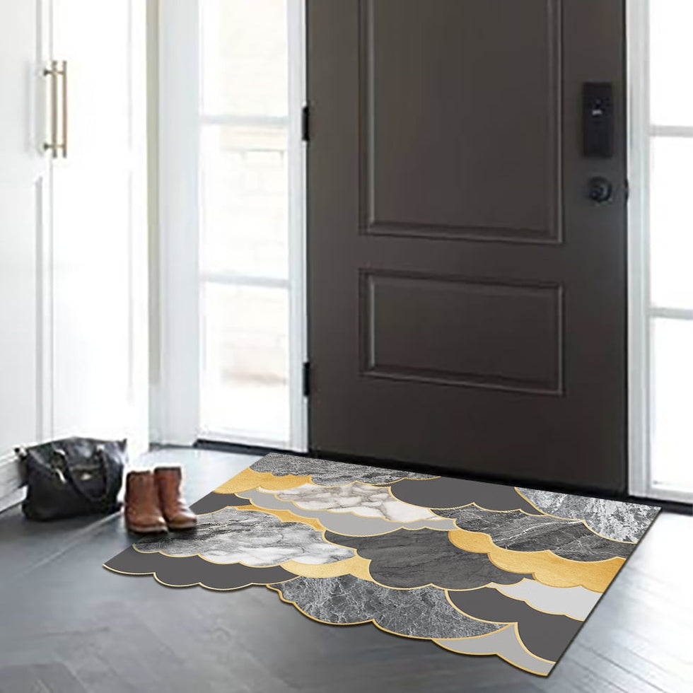 HMR - 2' x 3' Morden Creat Novelty Non-slip Front Door Mat PVC Stain Resistant Entryway Rug