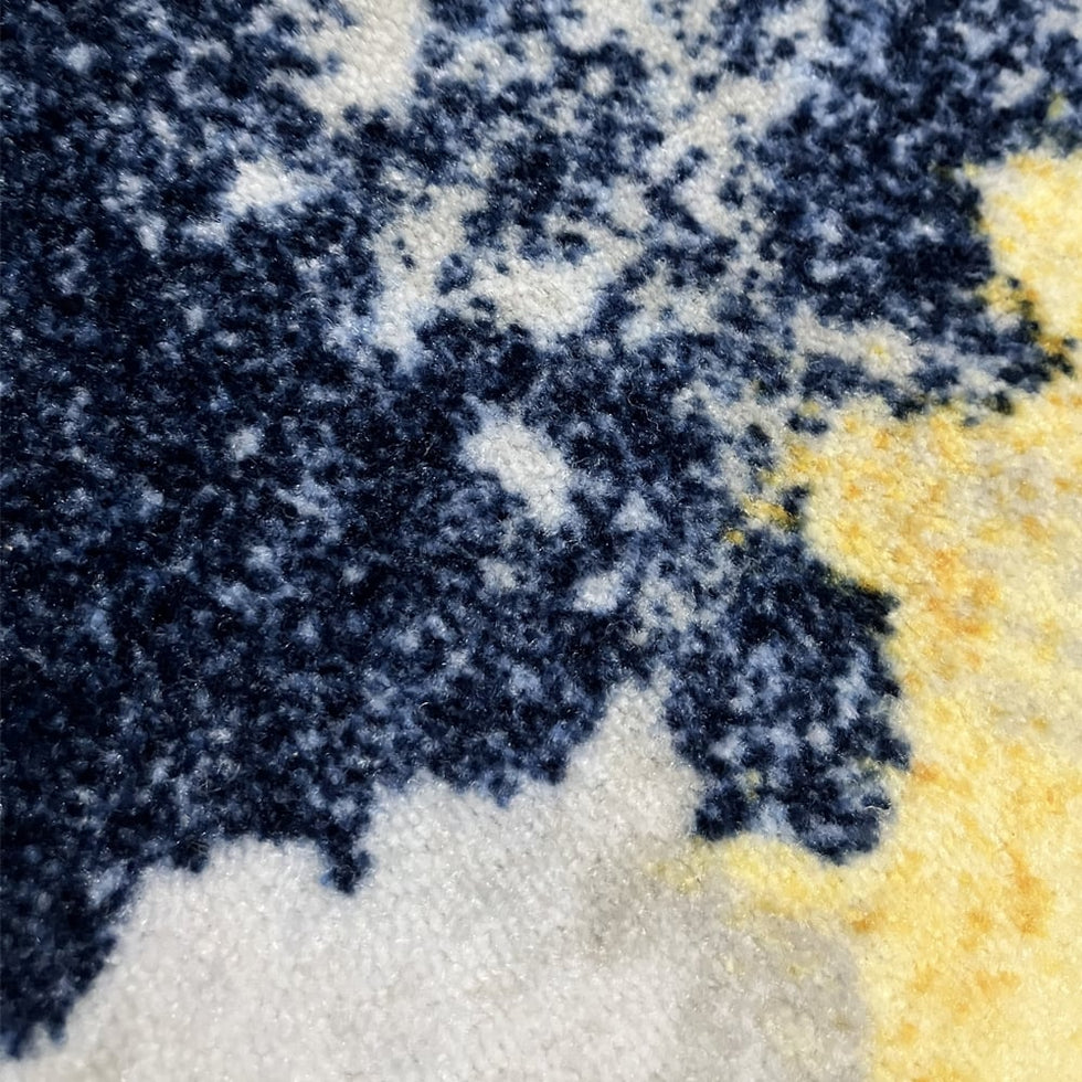 HMR - Modern Abstract Painting Dark Blue Multi-colored Rectangle Area Nylon Rug