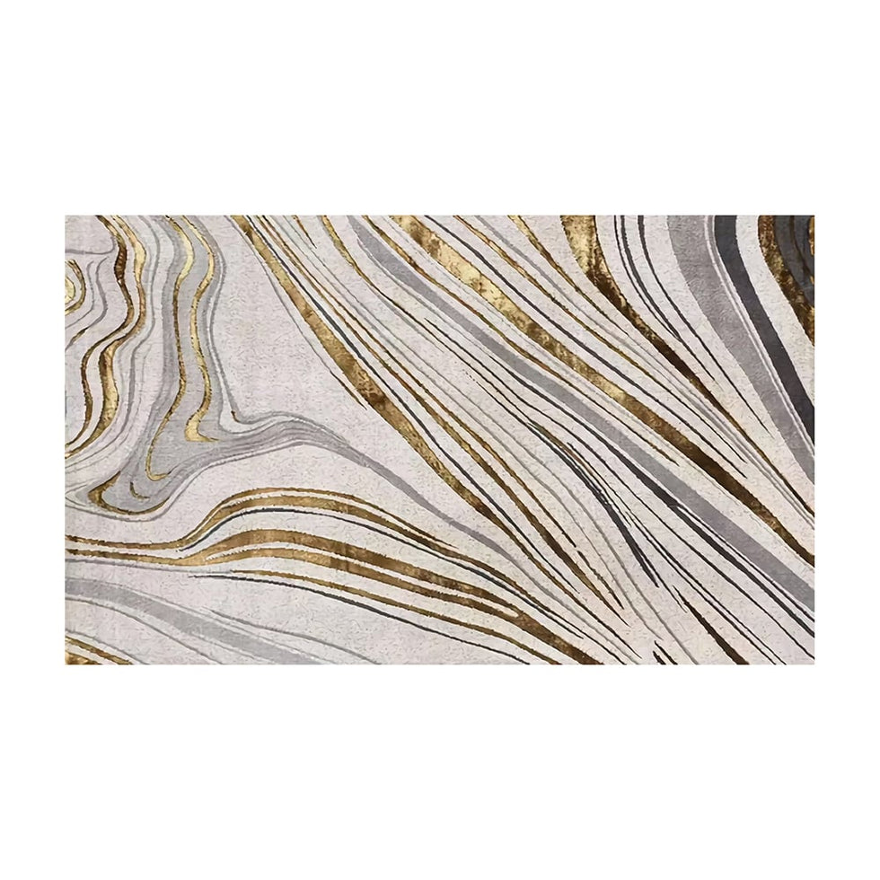 HMR - 5'x 7' Luxury Abstract Art Deco Rug with Marble Pattern Carpet