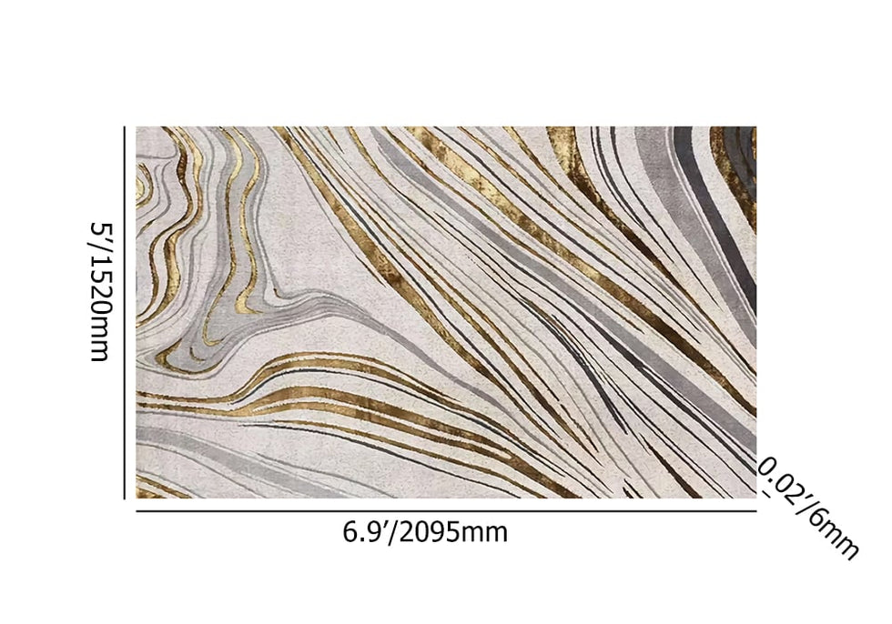 HMR - 5'x 7' Luxury Abstract Art Deco Rug with Marble Pattern Carpet