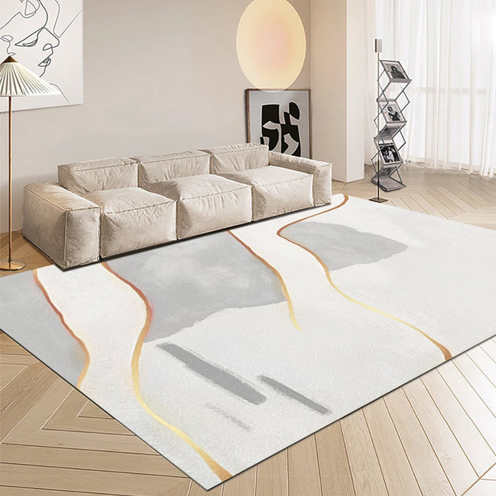 HMR - 6' x 9' Modern Rectangle Nylon Area Rug for Living Room & Bedroom
