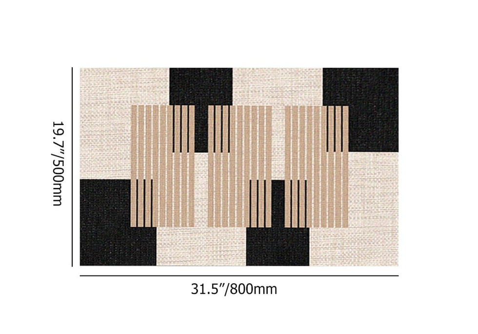 HMR - 2PC Strong Water-absorbent Non-slip Diatom Mud Geometric Bathroom Mat Set Bath Rug