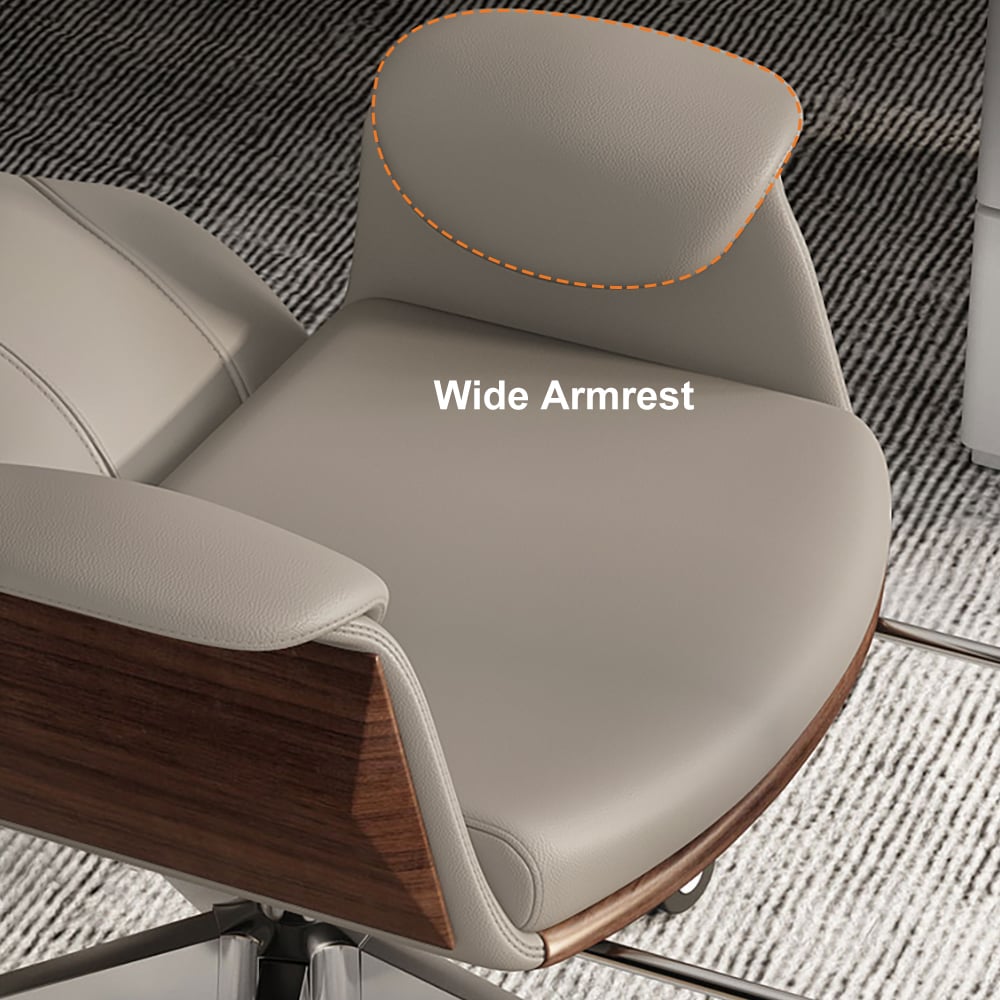HMR - Reclining Leather Office Desk Chair High Back Adjustable Swivel Executive Chair