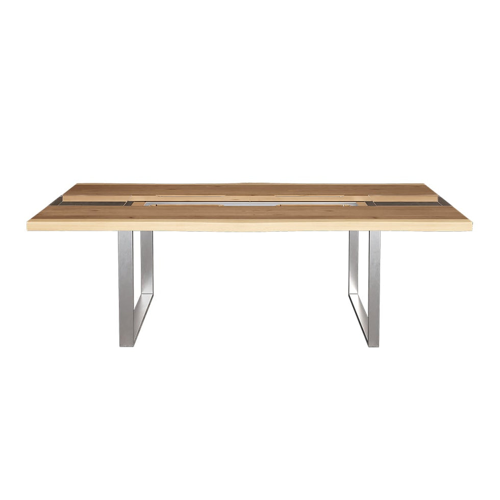 HMR - River 94.5" Live-Edge Conference Table Rectangle Table Cable Management Natural & Clear