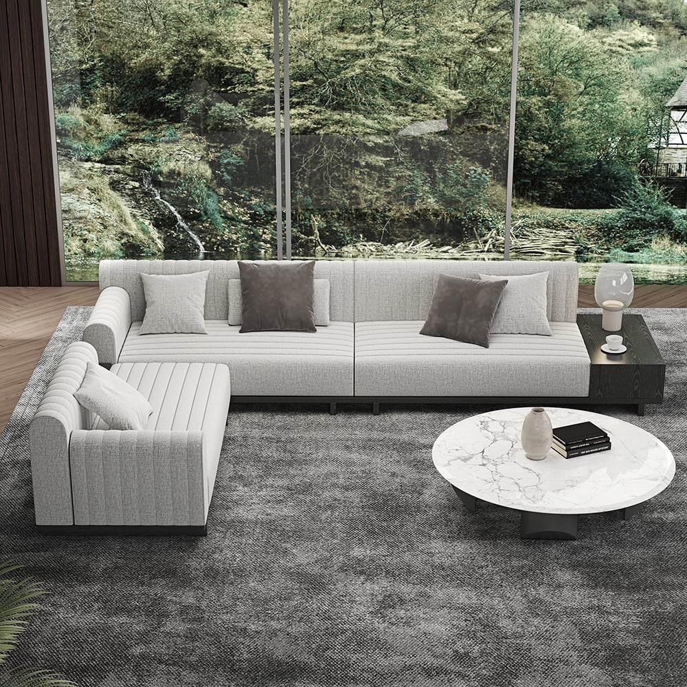HMR - 157" Modern Corner L-Shaped Sectional Sofa with Side Open Storage