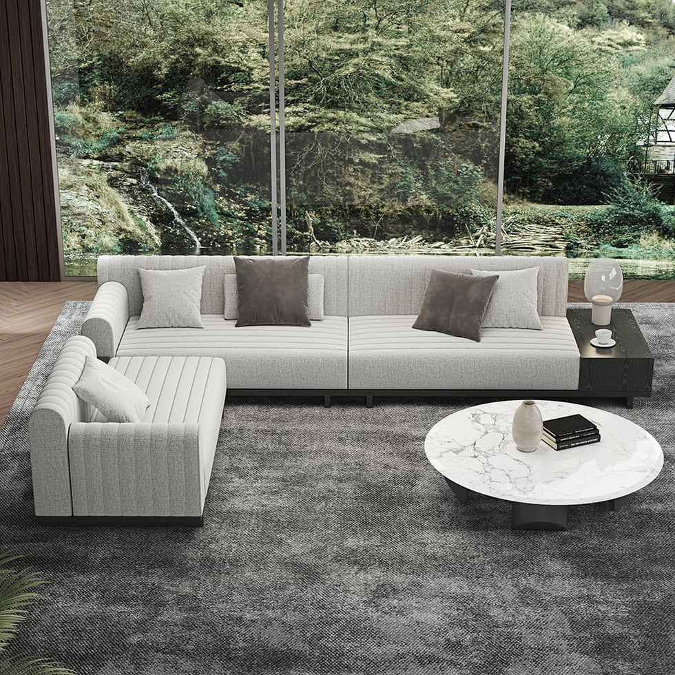 HMR - 157" Modern Corner L-Shaped Sectional Sofa with Side Open Storage