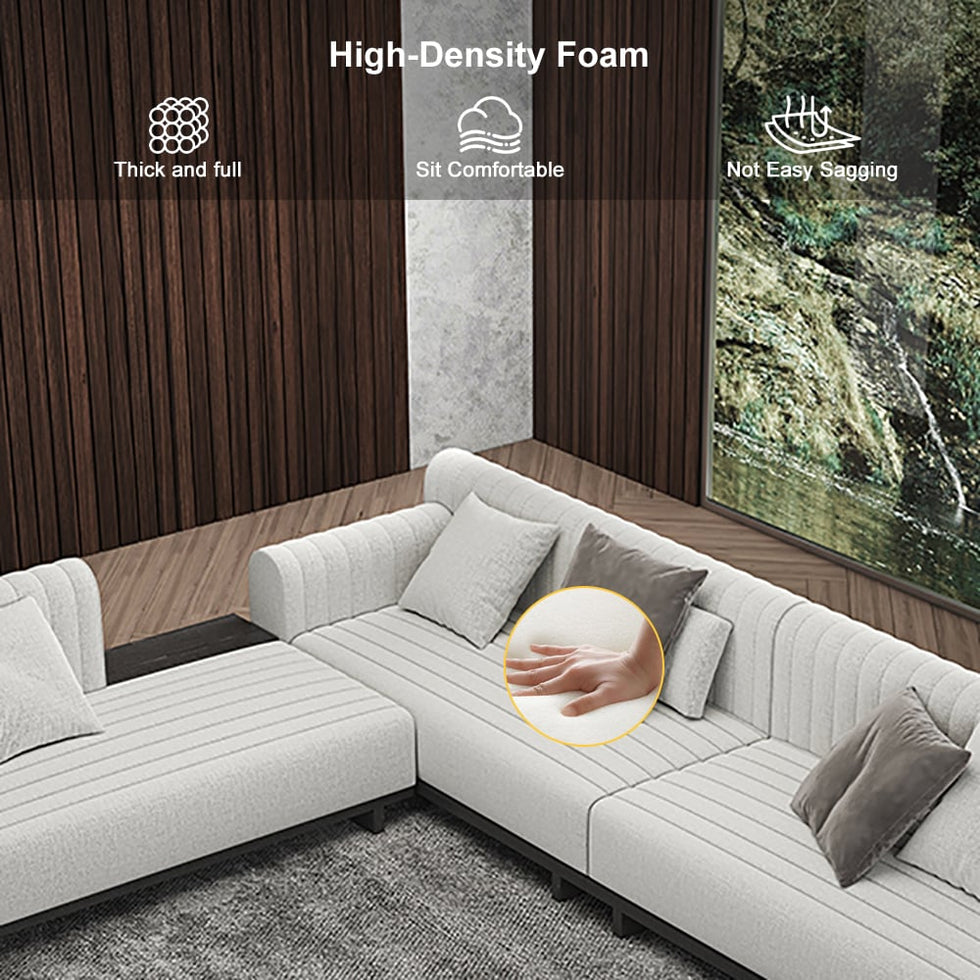 HMR - 157" Modern Corner L-Shaped Sectional Sofa with Side Open Storage