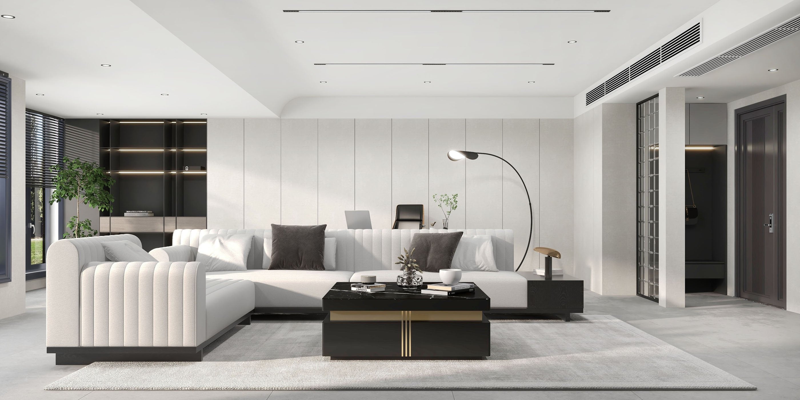 HMR - 157" Modern Corner L-Shaped Sectional Sofa with Side Open Storage