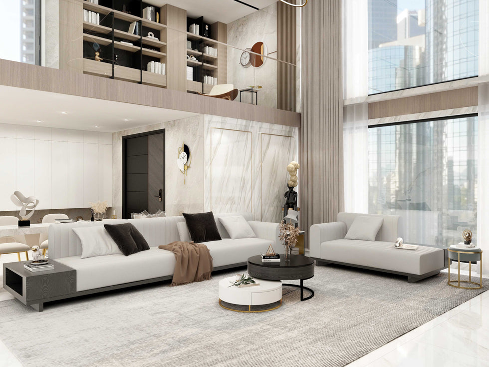 HMR - 157" Modern Corner L-Shaped Sectional Sofa with Side Open Storage