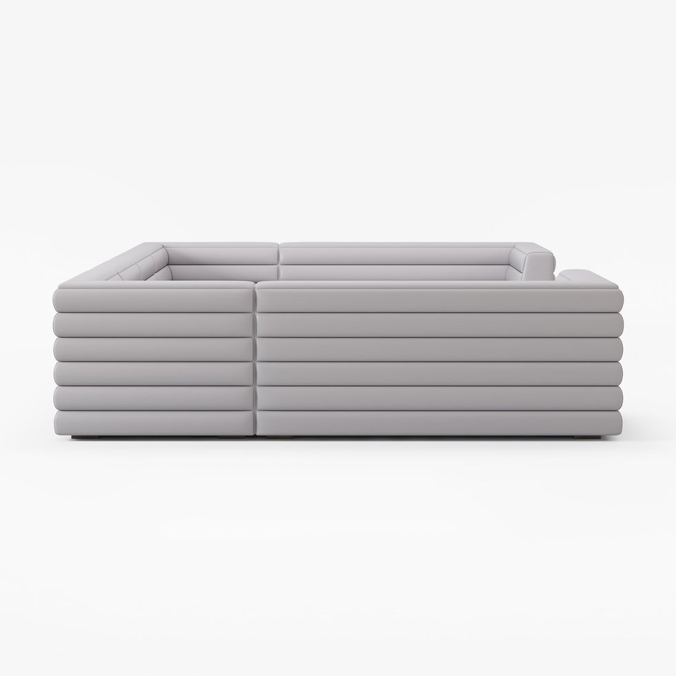 HMR - 126" U-Shaped Modern Modular Sectional Sofa for 8 Seaters