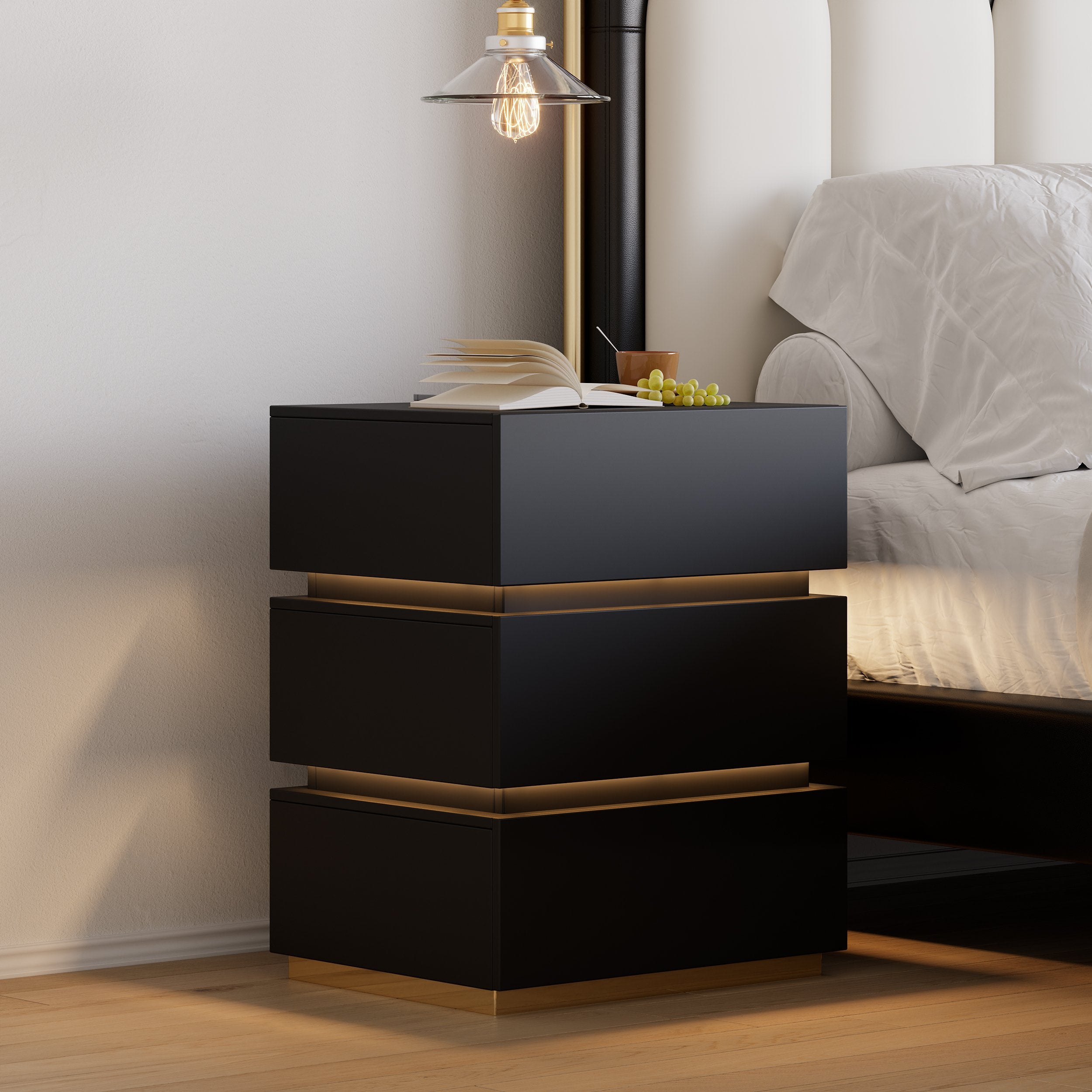 HMR - Nightstand with Light & Charging Station