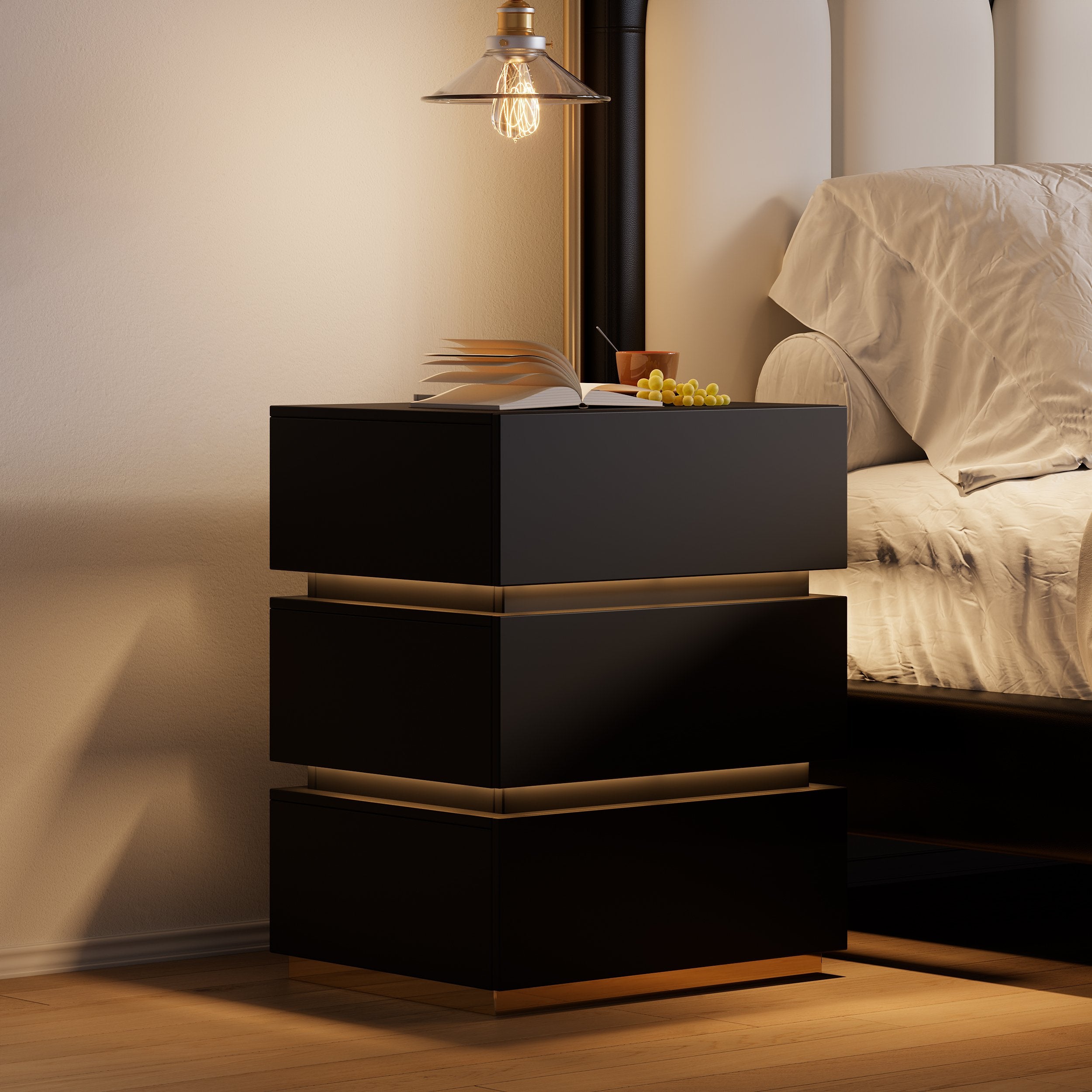 HMR - Nightstand with Light & Charging Station