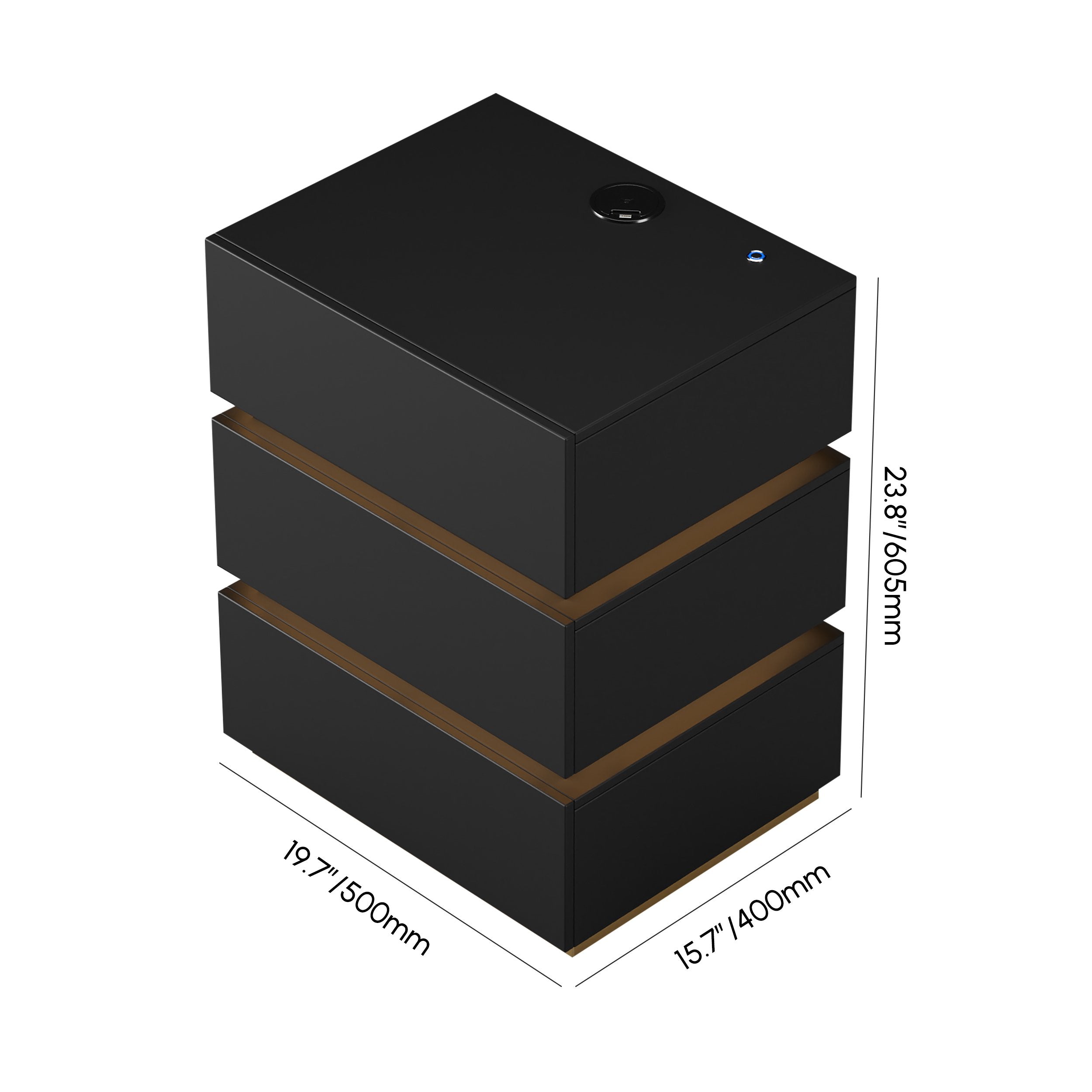 HMR - Nightstand with Light & Charging Station