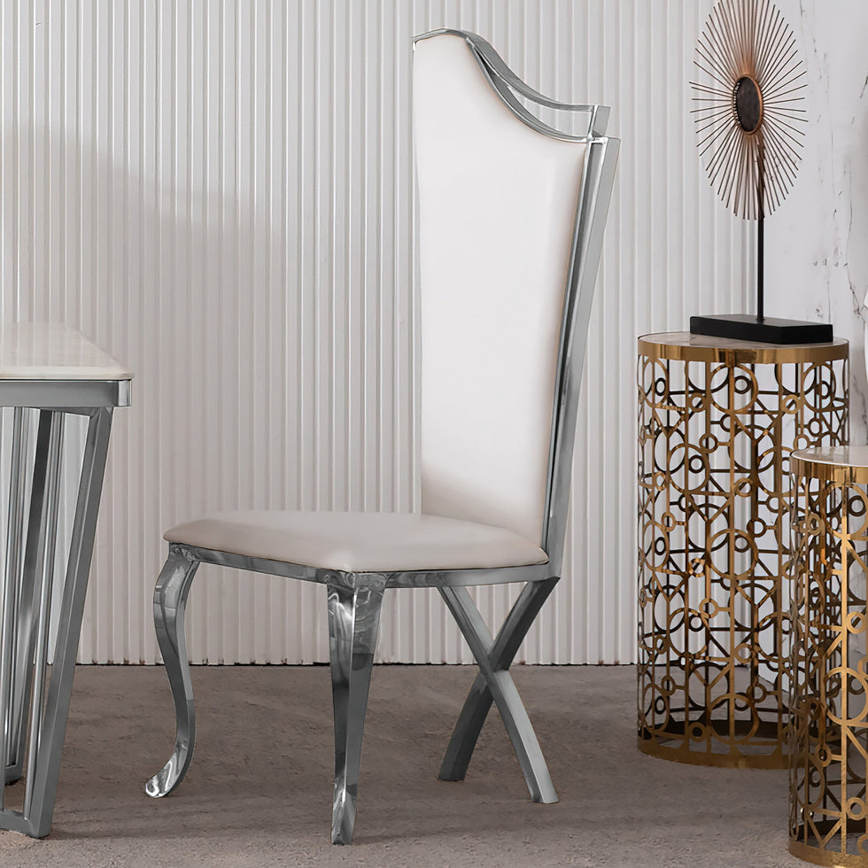 HMR - Affordable Luxury Modern Dining Chairs with PU Leather Upholstery Set of 2