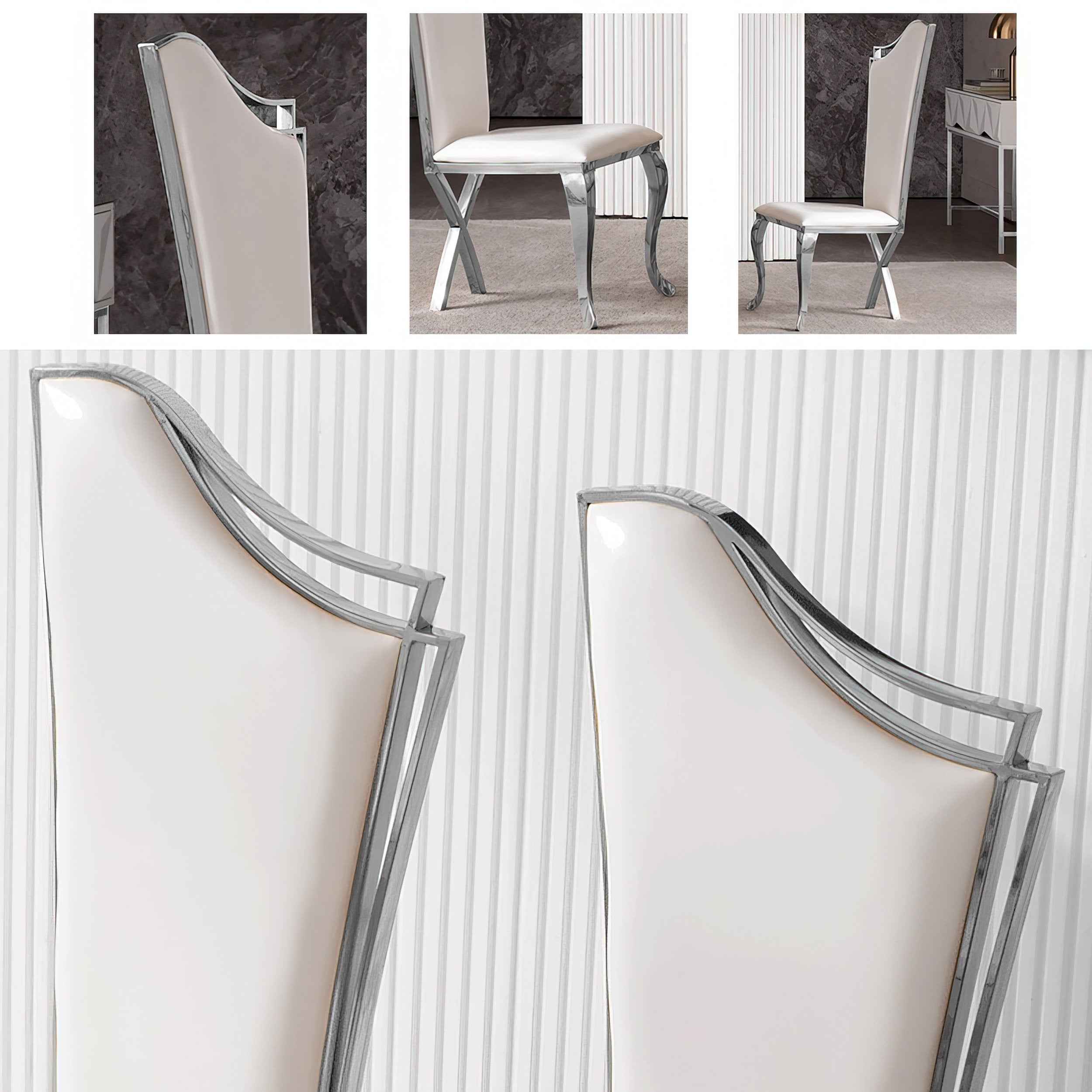 HMR - Affordable Luxury Modern Dining Chairs with PU Leather Upholstery Set of 2