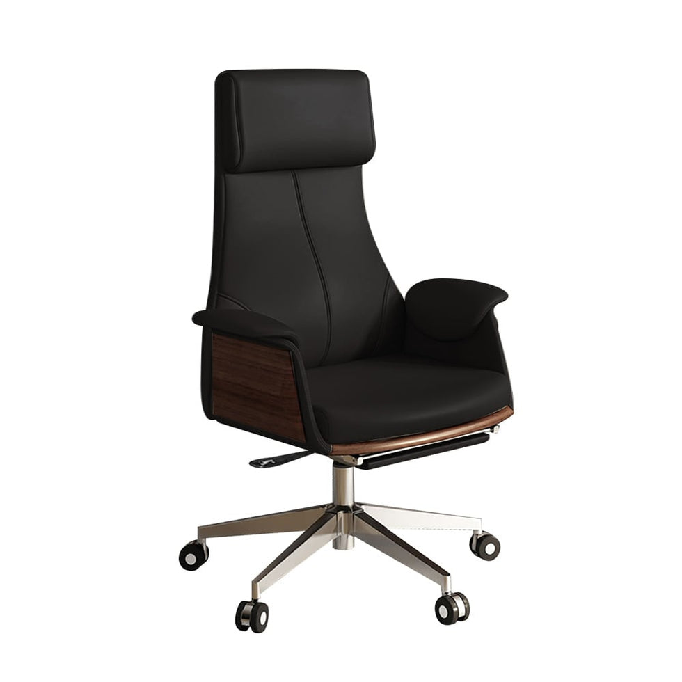 HMR - Modern Rectangular Writing Desk & Office Desk Chair Set High Back
