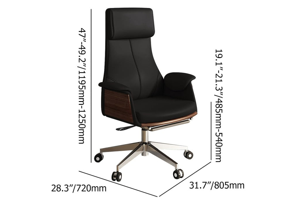 HMR - Modern Rectangular Writing Desk & Office Desk Chair Set High Back