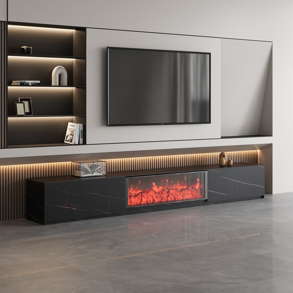 HMR - Electric Fireplace TV Stand with 2 Drawers