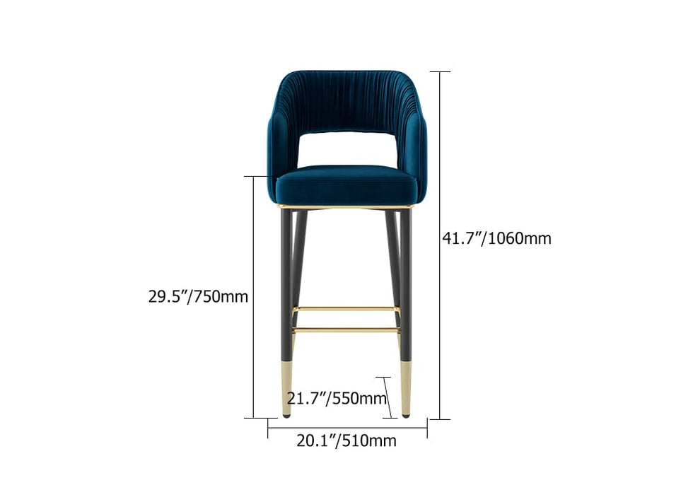 HMR - Modern 43" Bar Stools with Velvet Upholstery