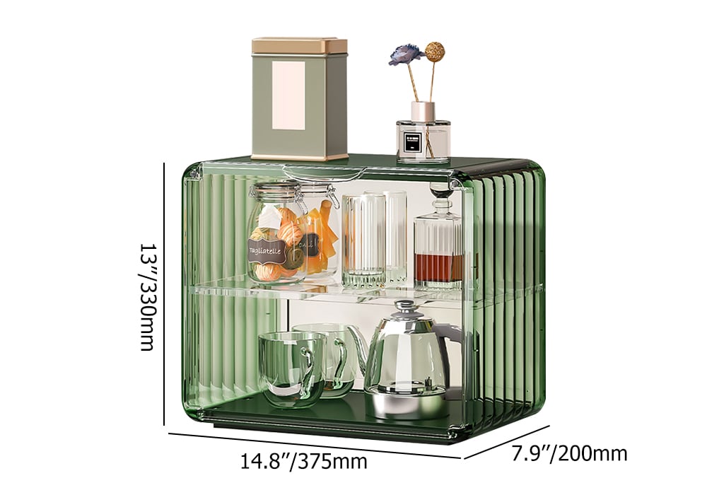 HMR - Modern 2-Tier Transparent Desk Organizer Storage Rack Acrylic Adjustable Shelf