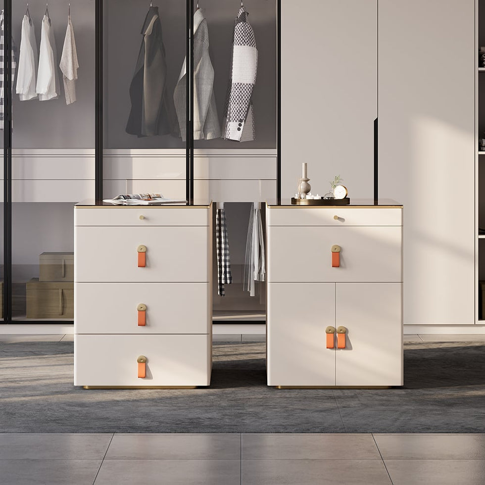HMR - Chanor Modern Champagne Walk in Closet Island Dresser & Chest Jewelry Storage