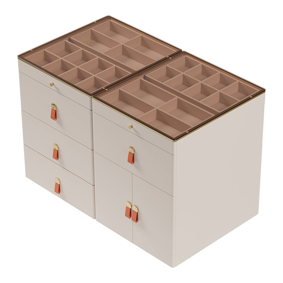 HMR - Chanor Modern Champagne Walk in Closet Island Dresser & Chest Jewelry Storage