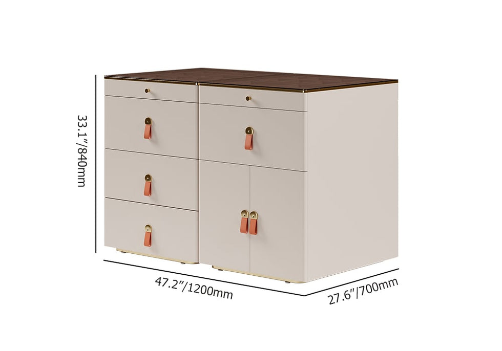 HMR - Chanor Modern Champagne Walk in Closet Island Dresser & Chest Jewelry Storage