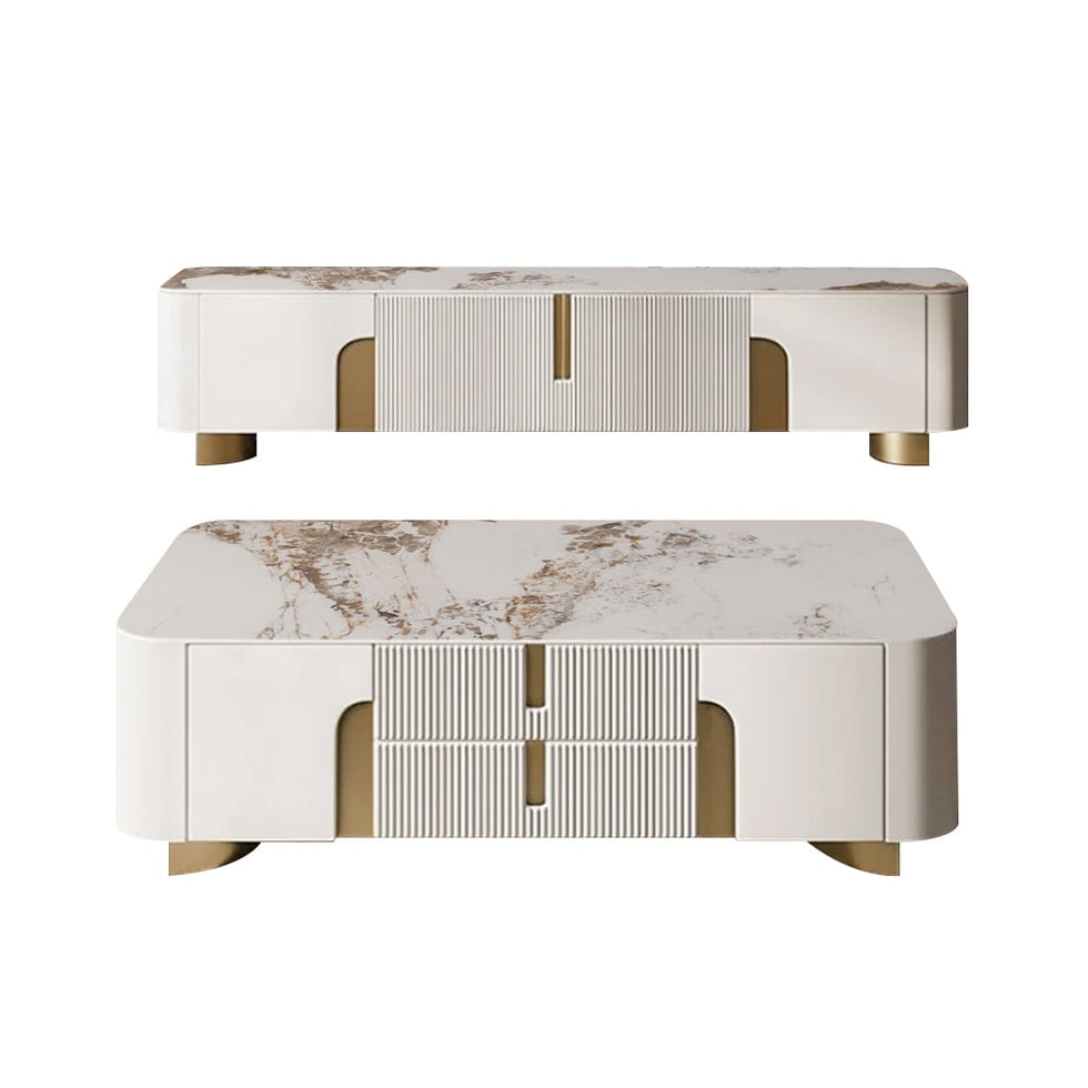 HMR - Artus Sintered Stone TV Stand & Coffee Table Set