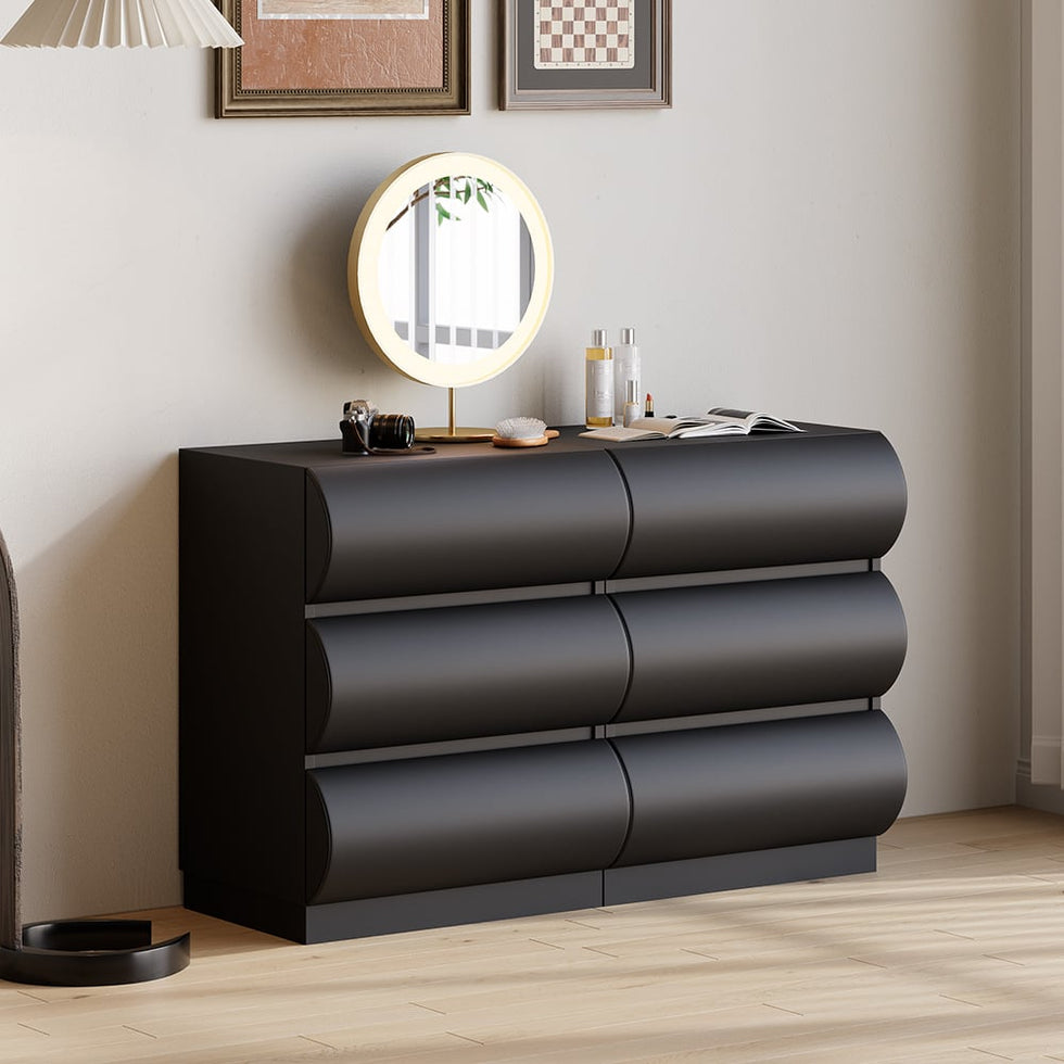 HMR - Humply Leather 6-Drawer Dresser & 2 Smart Nightstands Set