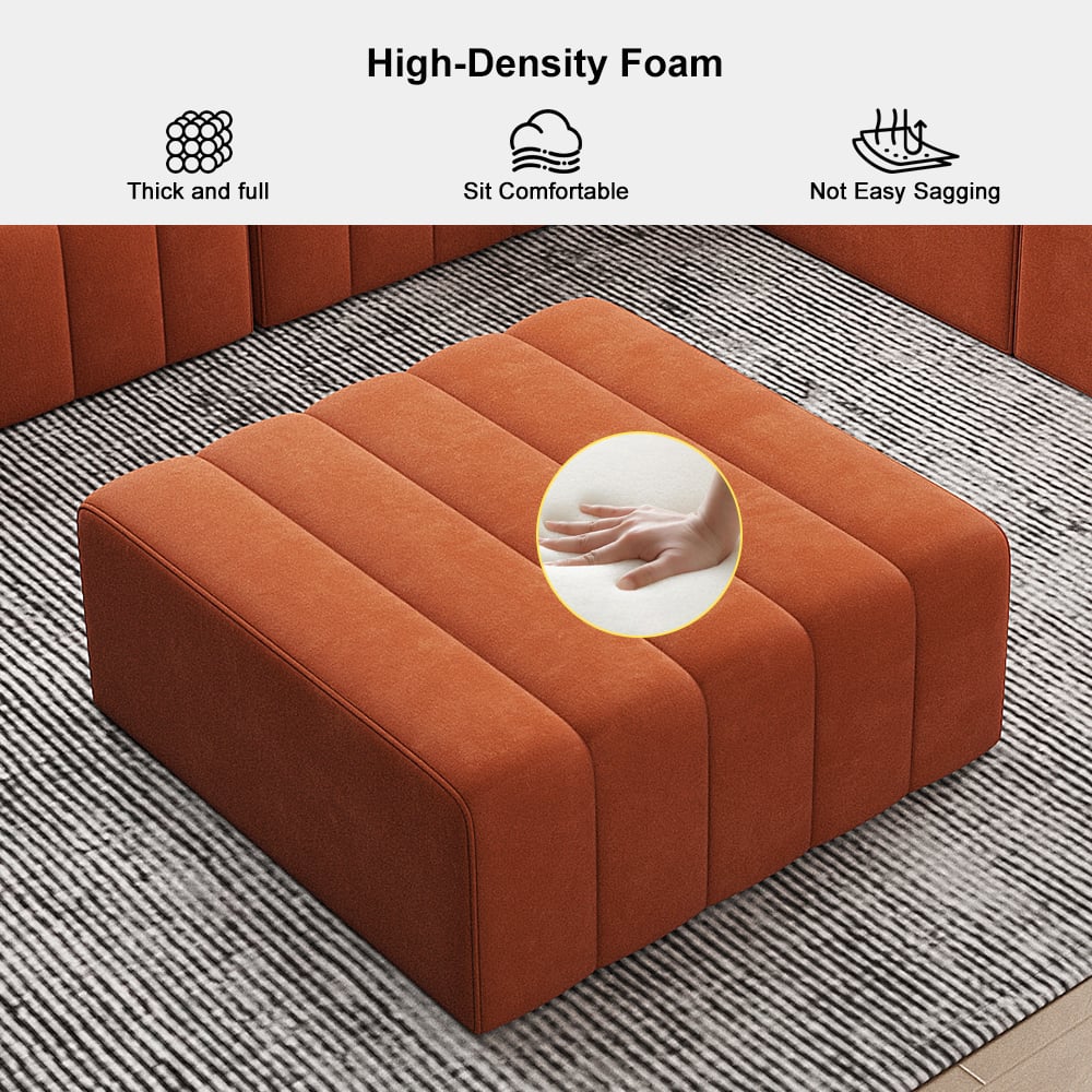 HMR - 118.9" Modular Pit Sectional Sofa Set Convertible 6-Seater