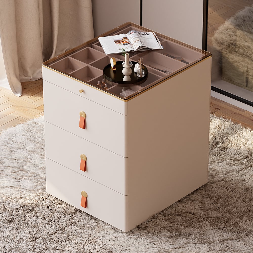 HMR - Chanor Modern Champagne Walk in Closet Island Dresser & Chest Jewelry Storage