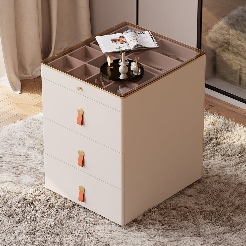 HMR - Chanor Modern Champagne Walk in Closet Island Dresser & Chest Jewelry Storage