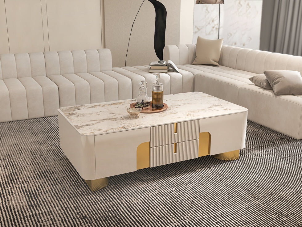 HMR - 118.9" Modular Pit Sectional Sofa Set Convertible 6-Seater