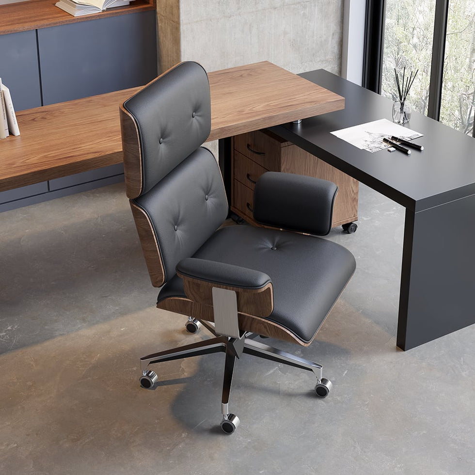 HMR - Modern L-Desk Adjustable Electric Standing Desk & Office Chair Set