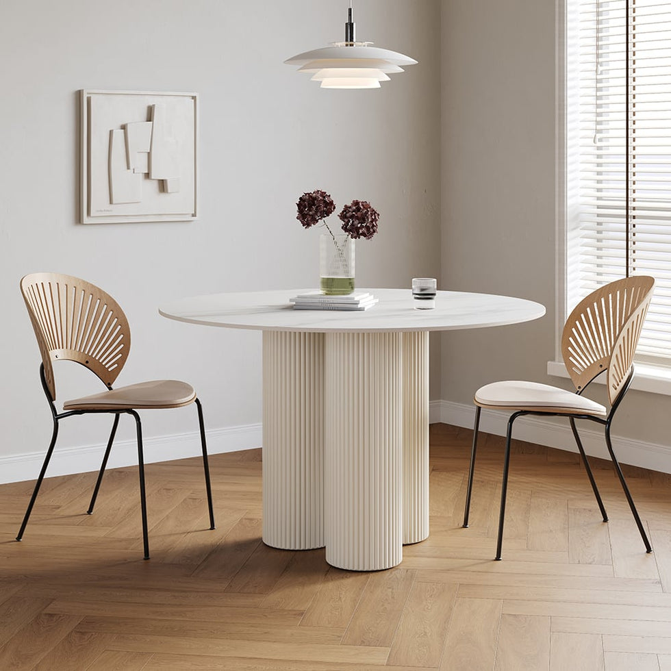 HMR - Modern Round Sintered Stone Dining Table