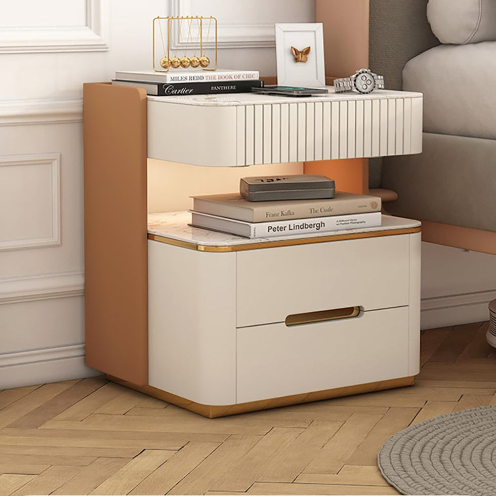 HMR - Vailora Smart Nightstand with Wireless Charger Sensor Light Bluetooth Speakers