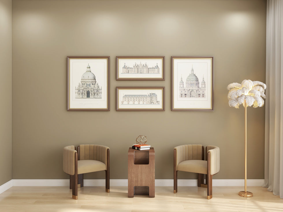 HMR - C-Shaped Convertible Wood Side Table with Storage