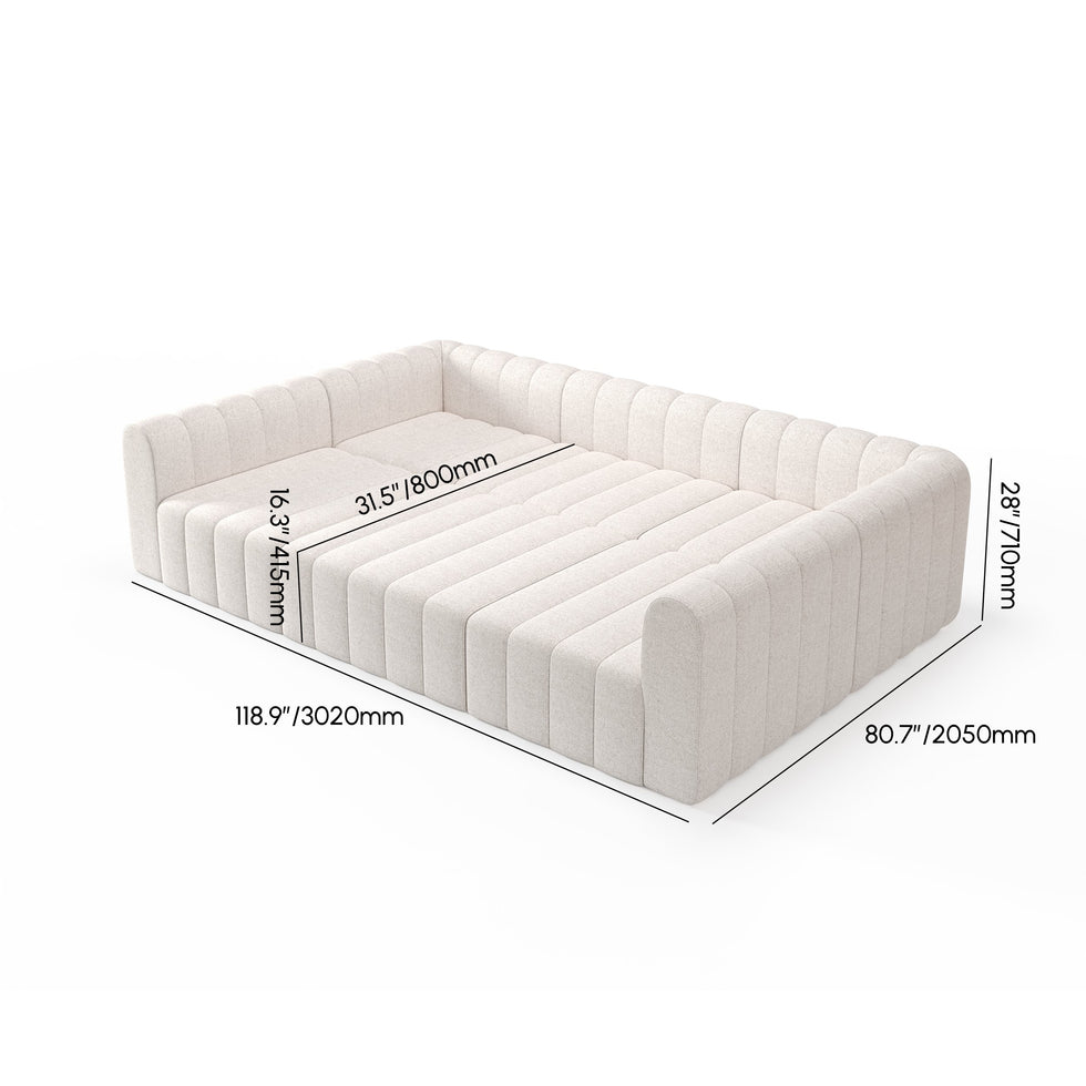 HMR - 118.9" Modular Pit Sectional Sofa Set Convertible 6-Seater
