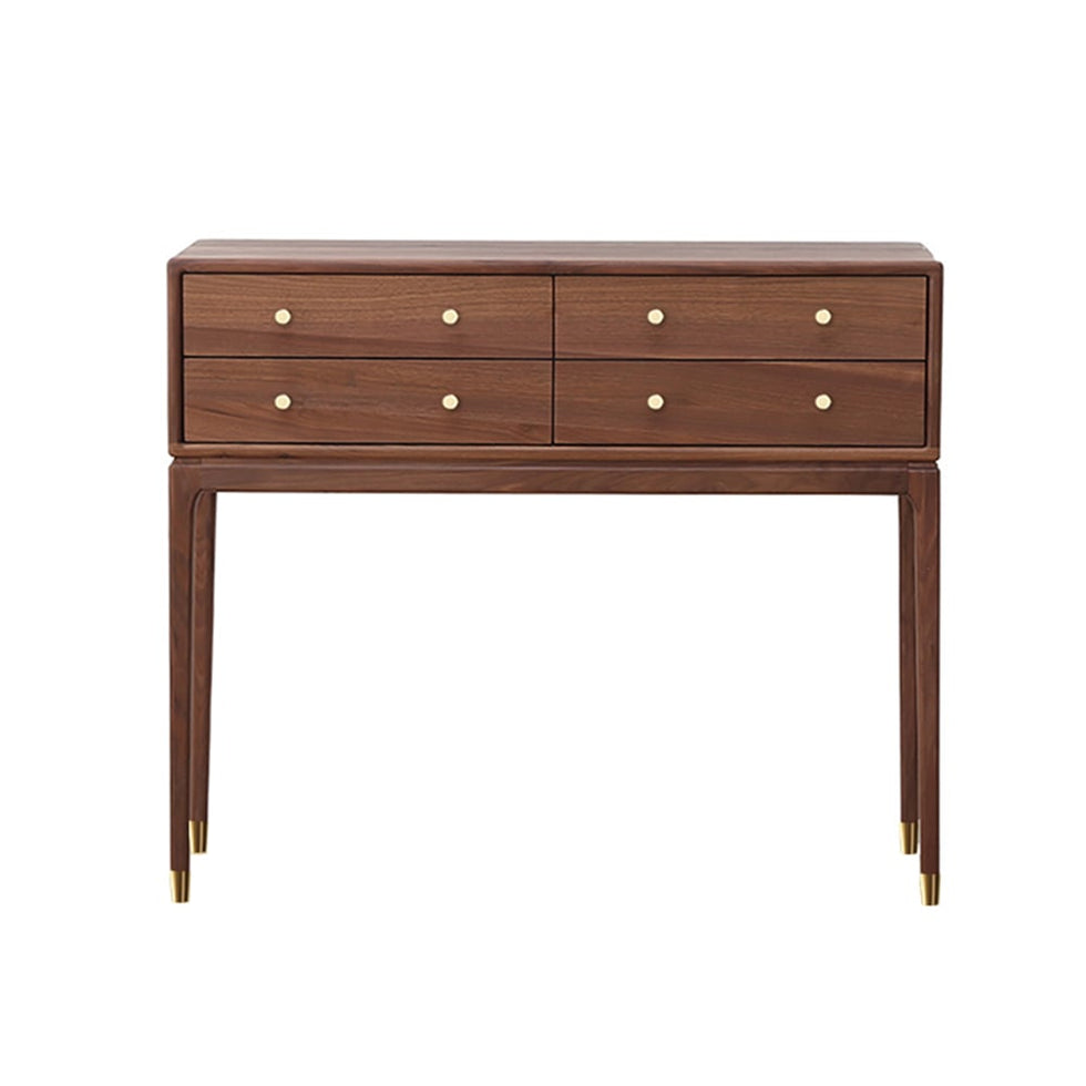 HMR - 39" Mid Century Modern Console Table with Storage Walnut Wood Entryway Table 4 Drawers