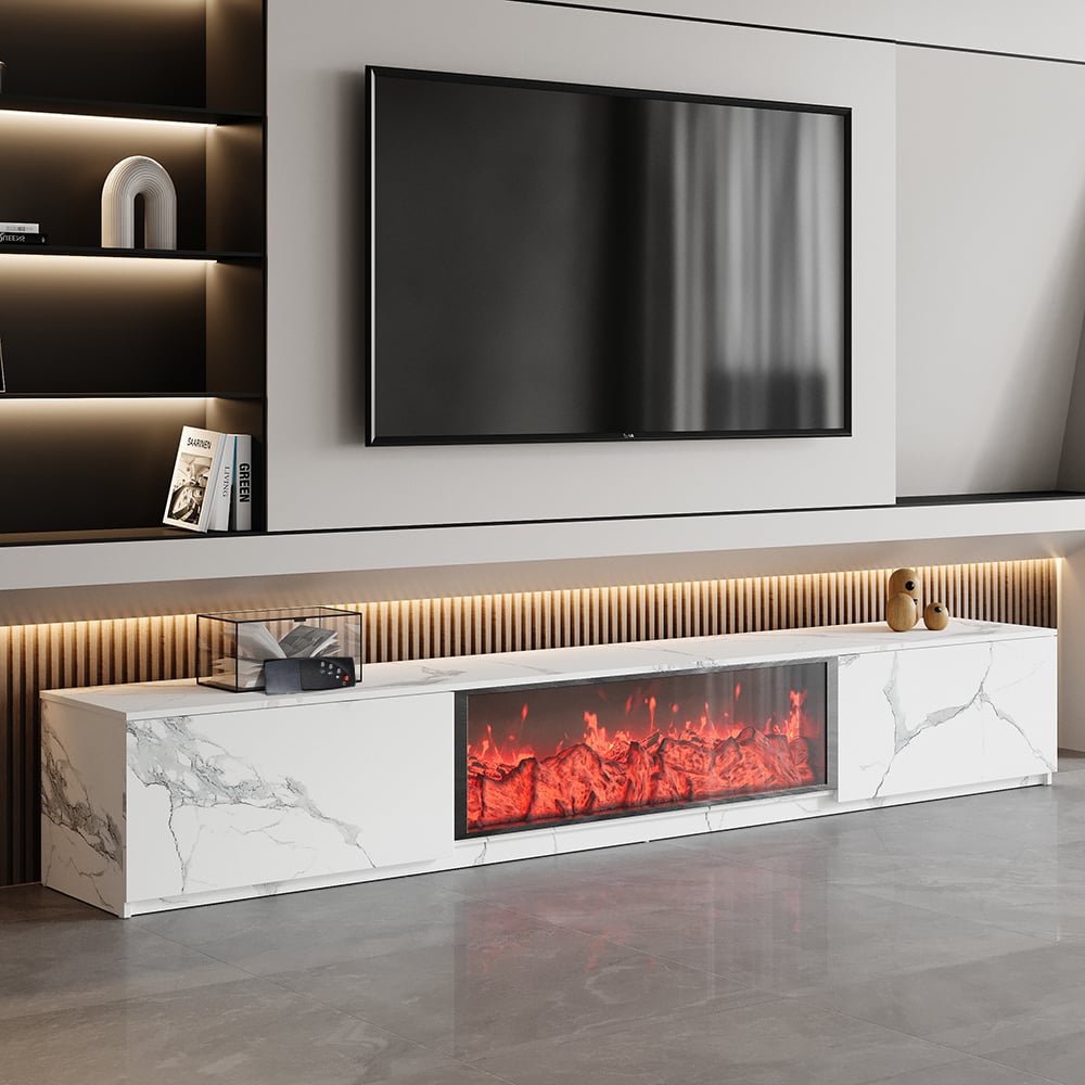 HMR - Electric Fireplace TV Stand with 2 Drawers