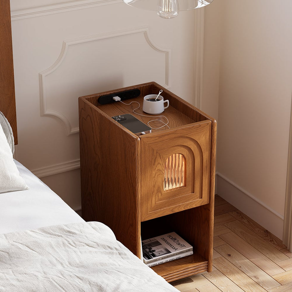 HMR - Mid-Century Modern Narrow Smart Nightstand