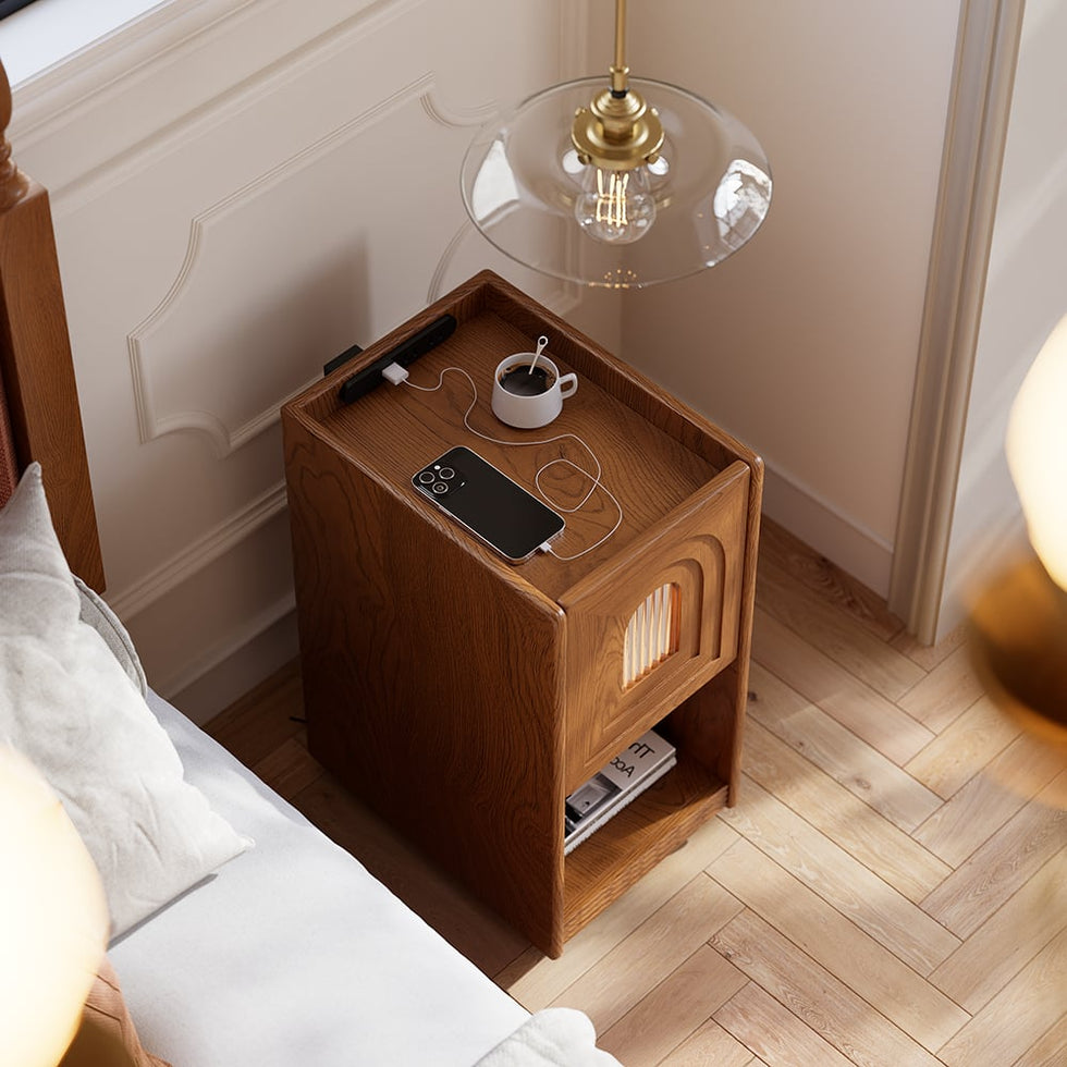 HMR - Mid-Century Modern Narrow Smart Nightstand