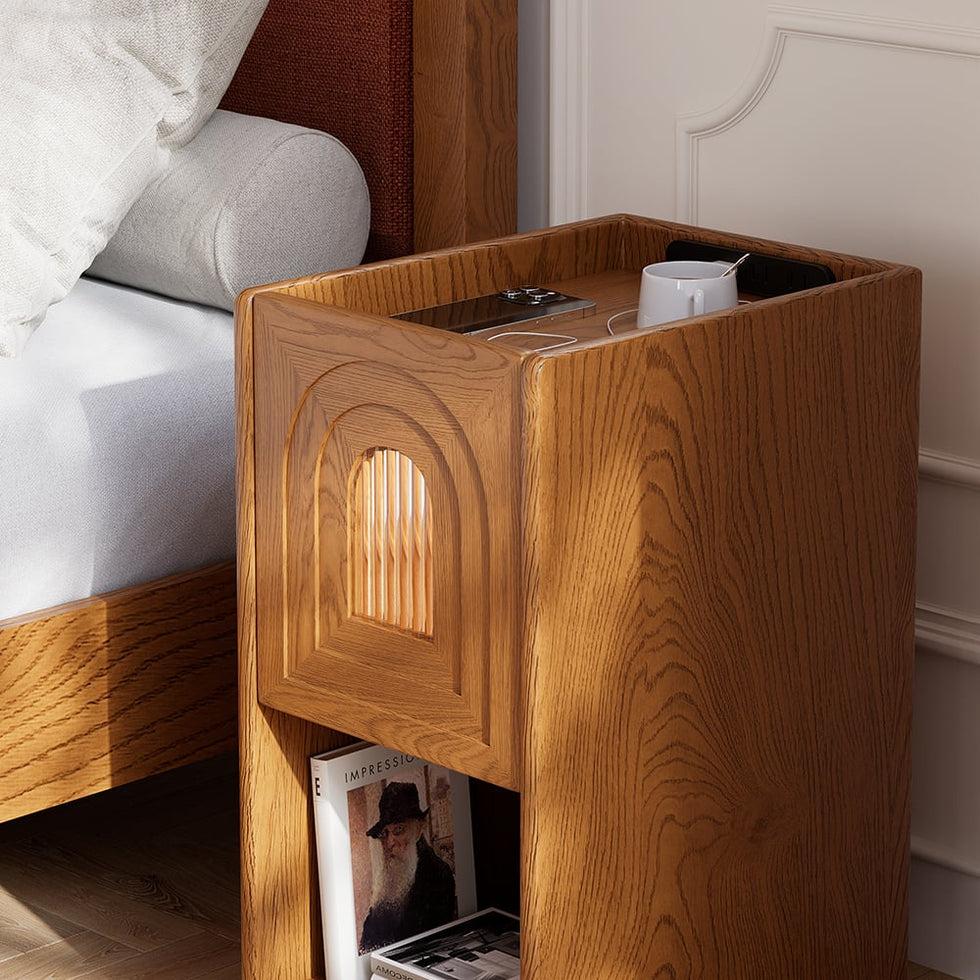 HMR - Mid-Century Modern Narrow Smart Nightstand