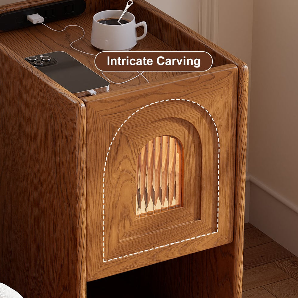 HMR - Mid-Century Modern Narrow Smart Nightstand