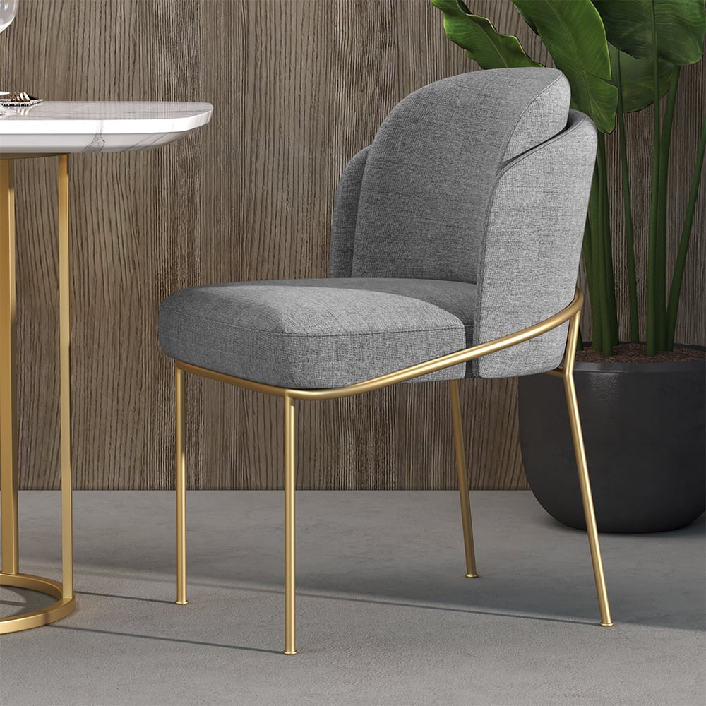 HMR - Linenic Series Modern Dining Chairs with Linen Upholstery