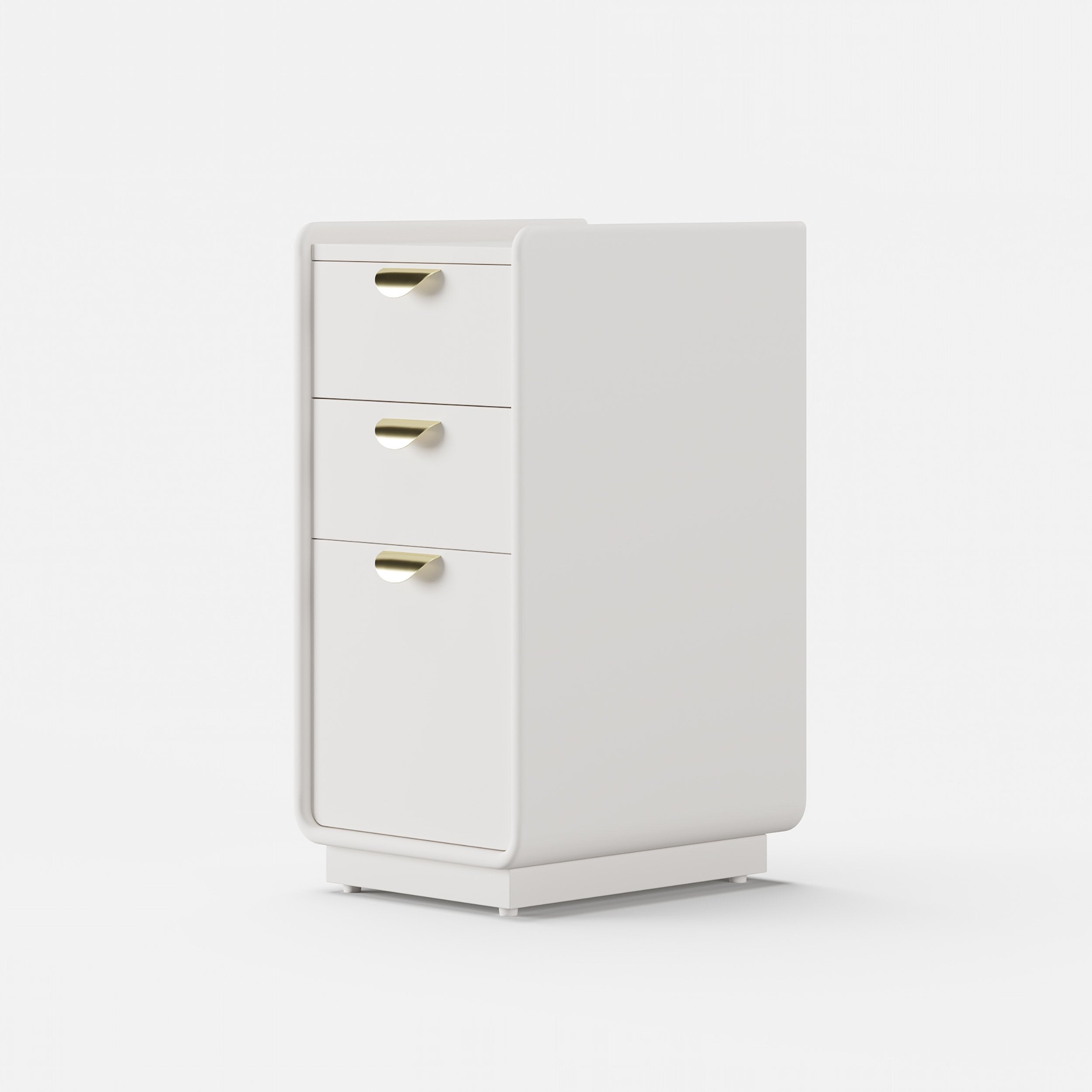 HMR - 12" White Leather Narrow Nightstand with Wireless Charger