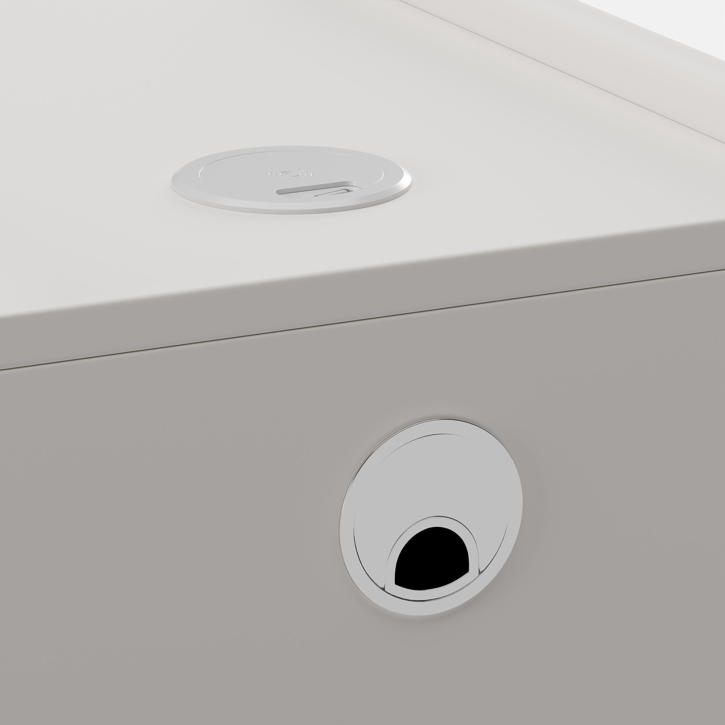 HMR - 12" White Leather Narrow Nightstand with Wireless Charger