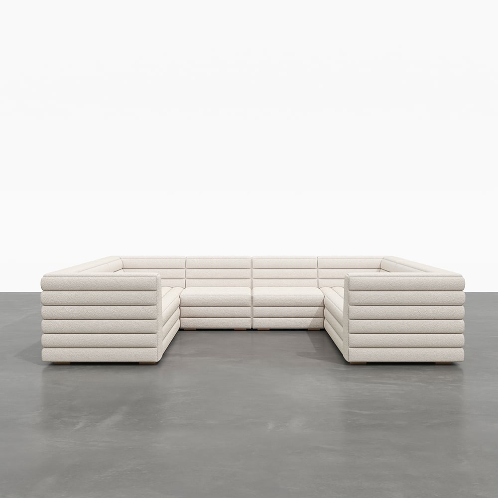 HMR - 126" U-Shaped Modern Modular Sectional Sofa for 8 Seaters
